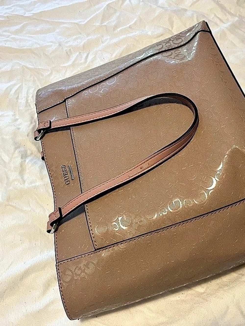 Nine West Glossy Tote in Brown